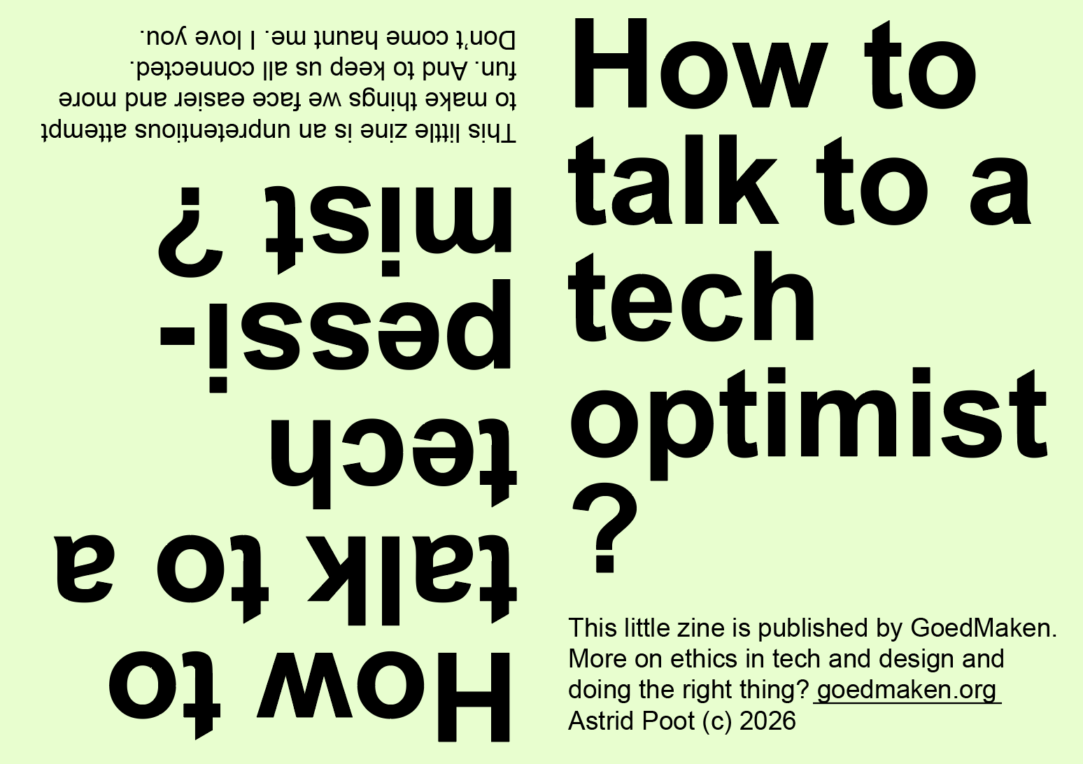 Zine: how to talk to a tech-pessimist and/or a tech-optimist